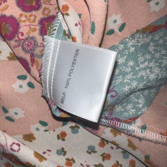 Rose + Olive Colorful Boho Floral Long Sleeve Button Up Size Large - Picture 4 of 8